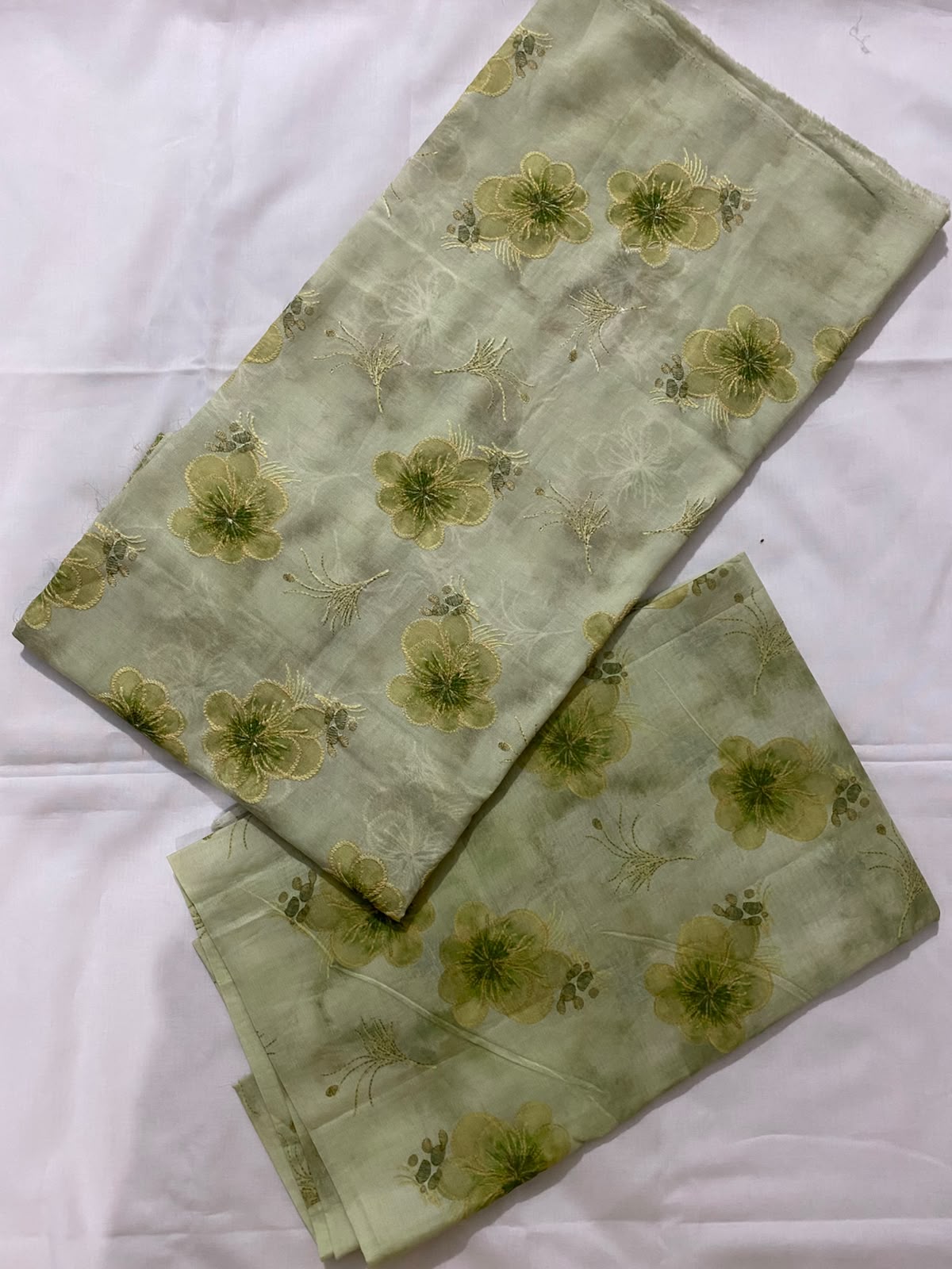 2-Piece China Embroidered Soft Lawn Suit with Printed Trouser | Asia Collections
