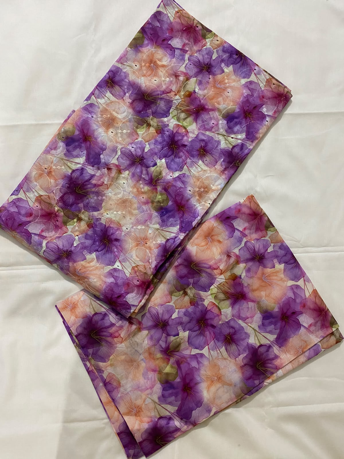 2-Piece China Embroidered Violet Garden Lawn Suit | Asia Collections