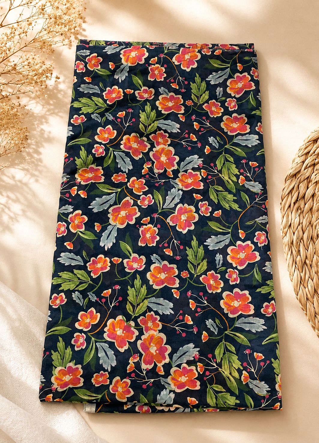 2-Piece Midnight Bloom Print Lawn Suit with Matching Trouser | Asia Collections