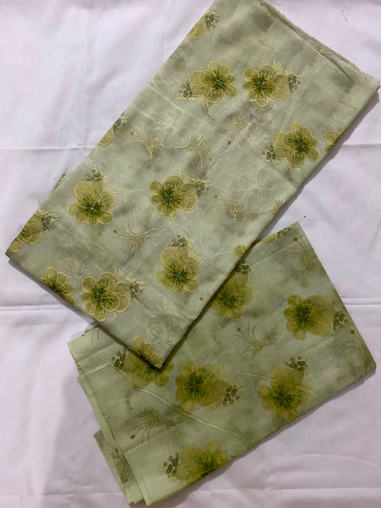 2-Piece China Embroidered Soft Lawn Suit with Printed Trouser | Asia Collections