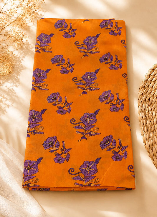 2-Piece Violet Floral Print Lawn Suit with Matching Trouser | Asia Collections