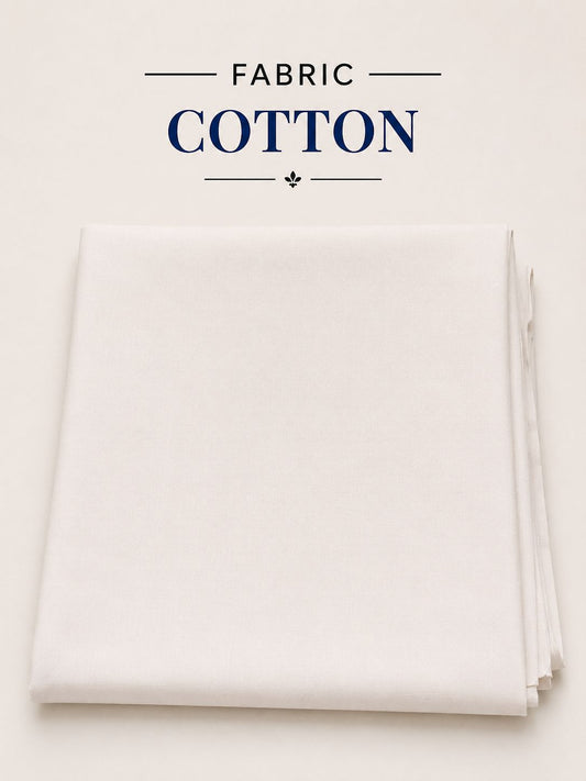 Gents Cotton Suit Fabric — Pure White | Asia Collections